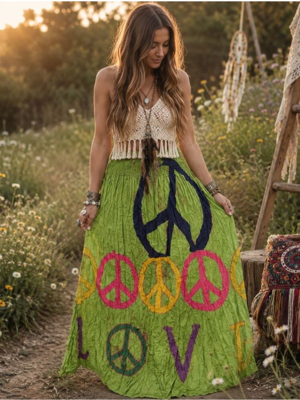 🆕 A Rare Bird | Peace Love Skirt/Dress O/S